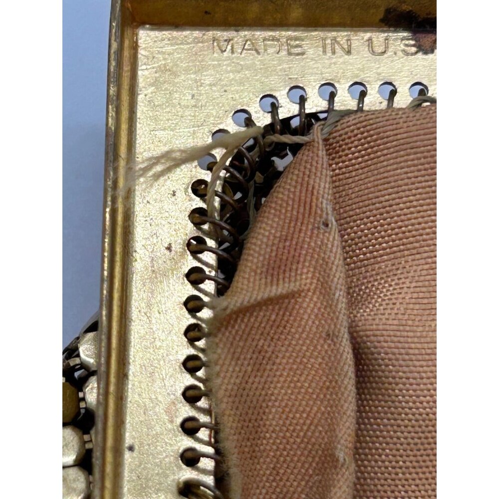 Vintage Whiting & Davis Gold Mesh Evening Bag Purse Clutch Formal Wedding 1950s - Picture 6 of 16
